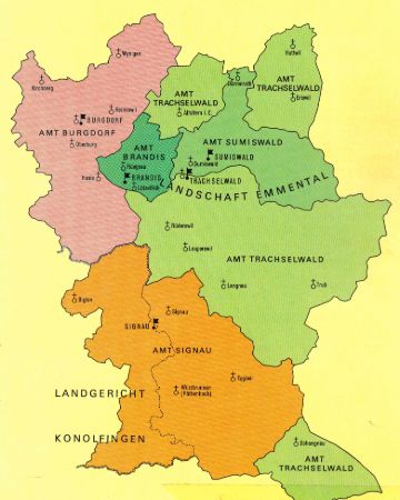 Historische Karte der Landvogtei Trachselwald Historische Karte der Landvogtei Trachselwald