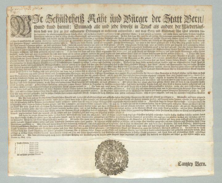 Täufermandat Bern 1714